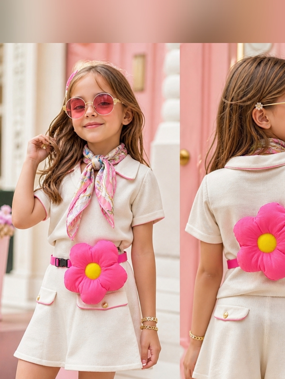 Pink Flower Kids Fanny Pack